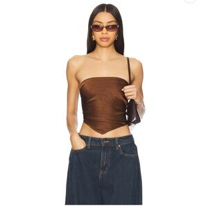 NWOT Superdown Cosima Chocolate Brown Strapless Top